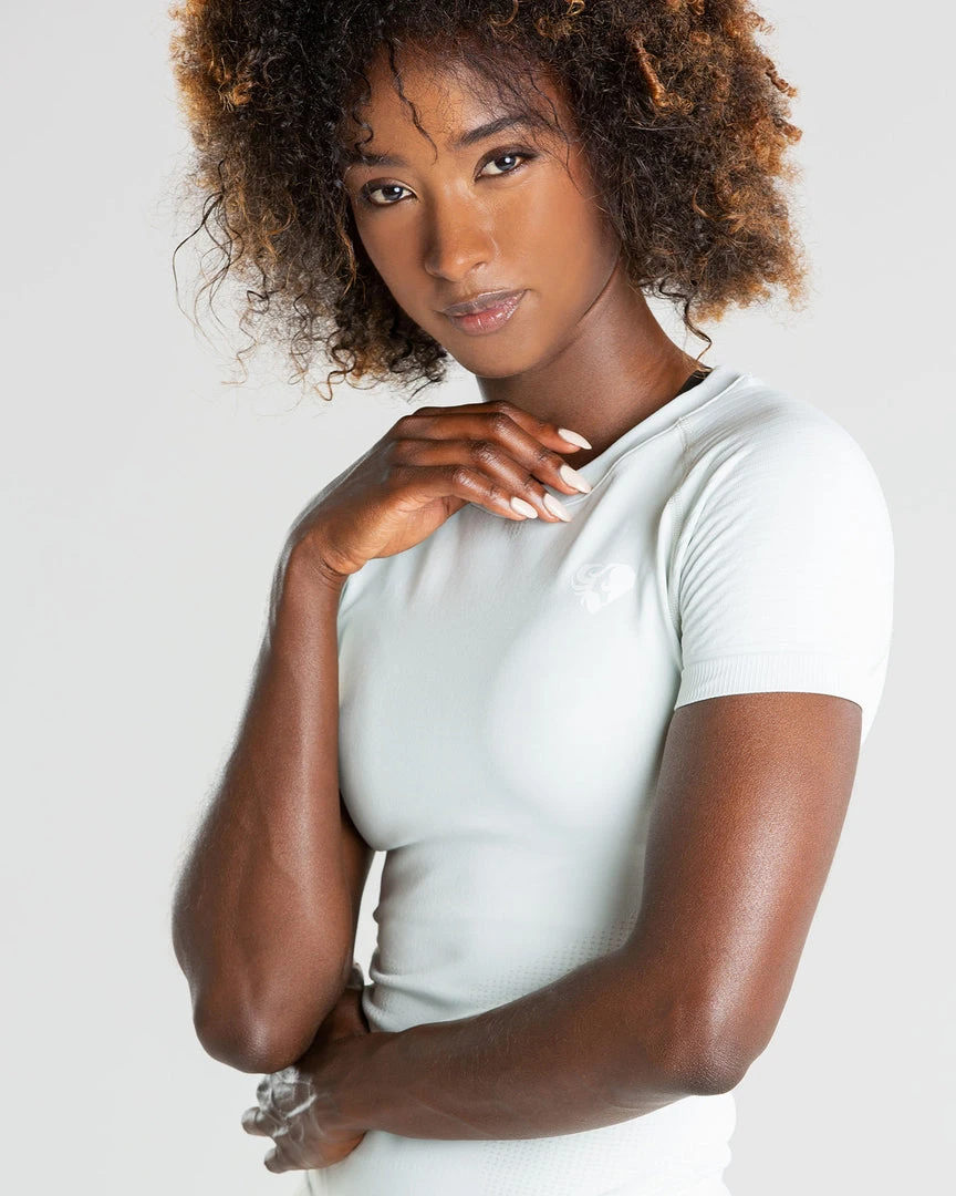 WOMEN'S BEST SPORTBEKLEIDUNG Power Seamless T-Shirt | Washed Light Grey