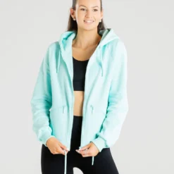 WOMEN'S BEST Power Zip Jacket | Bleached Aqua SPORTBEKLEIDUNG